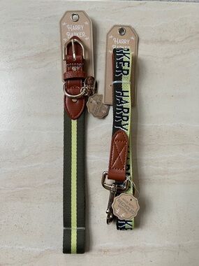 Harry Barker Blue Duo Color Signature Collar & Leash- Large